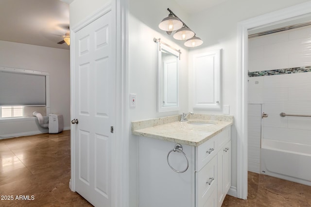 bathroom featuring shower / bathing tub combination and vanity