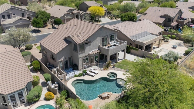 aerial view with a residential view