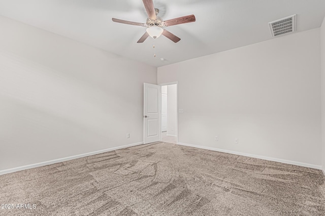 17376 W Via De Luna Dr, Surprise, AZ 85387 - carpeted spare room with visible vents, baseboards, and ceiling fan