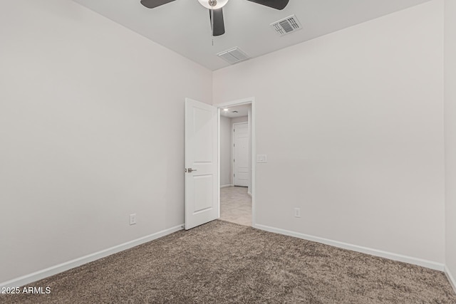 17376 W Via De Luna Dr, Surprise, AZ 85387 - carpeted spare room with visible vents, baseboards, and ceiling fan