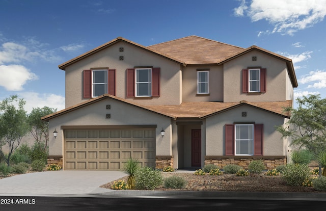 view of front of house featuring a garage