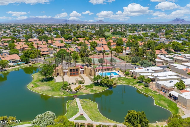 1338 E Greenway Cir, Mesa, AZ 85203 - aerial view of residential area with a water and mountain view
