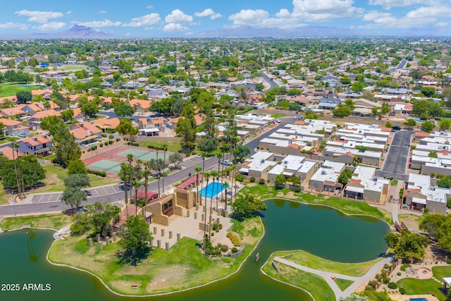 1338 E Greenway Cir, Mesa, AZ 85203 - aerial perspective of suburban area with a water and mountain view