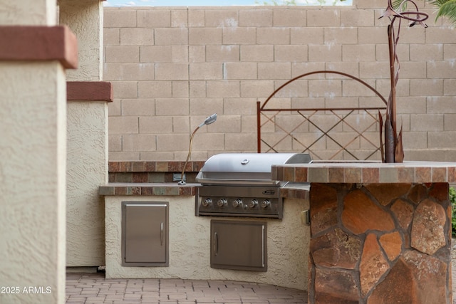 view of patio / terrace with an outdoor kitchen and area for grilling