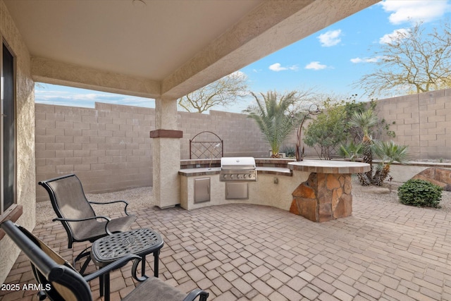 view of patio / terrace with a grill and exterior kitchen