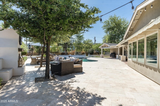 5112 N 41st St, Phoenix, AZ 85018 - view of patio / terrace with an outdoor living space