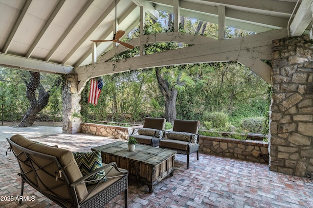 5112 N 41st St, Phoenix, AZ 85018 - view of patio featuring a ceiling fan and outdoor lounge area