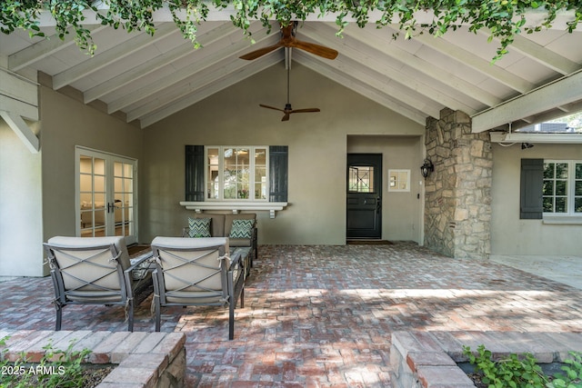 5112 N 41st St, Phoenix, AZ 85018 - view of patio featuring french doors and ceiling fan