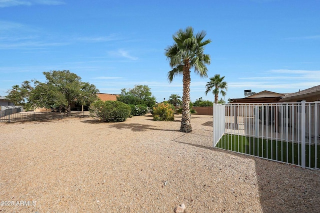 view of yard featuring fence