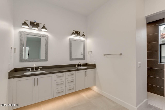 bathroom featuring vanity and tile patterned floors