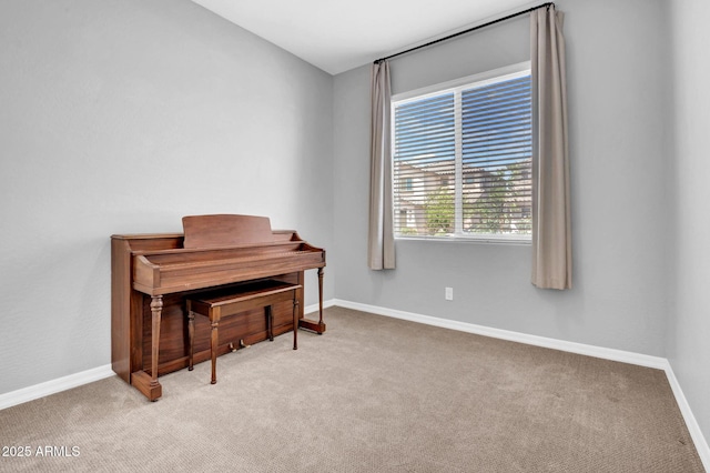 sitting room with carpet and baseboards