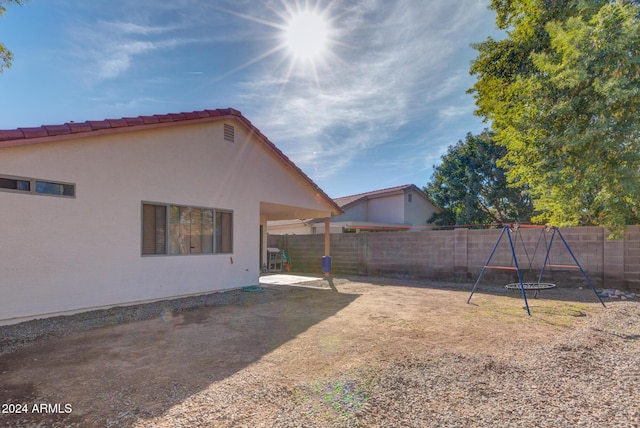 view of yard featuring a playground