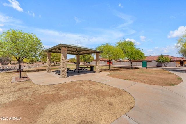 surrounding community with a gazebo