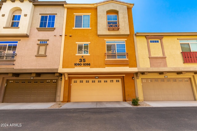 view of property featuring a garage