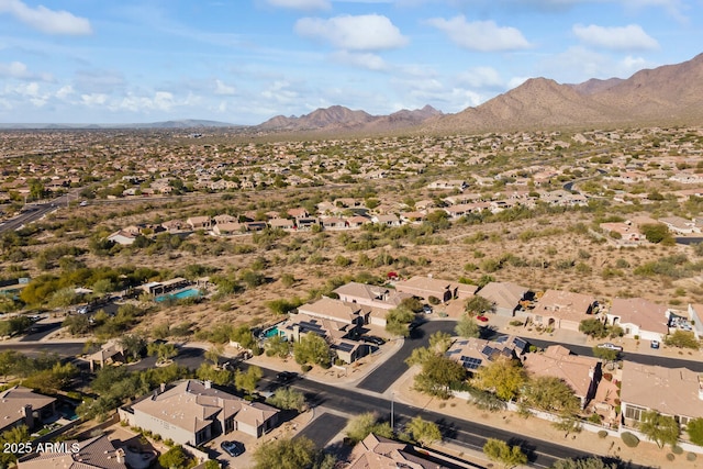 bird's eye view featuring a mountain view