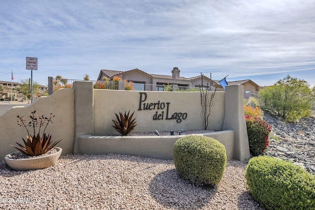 view of community sign