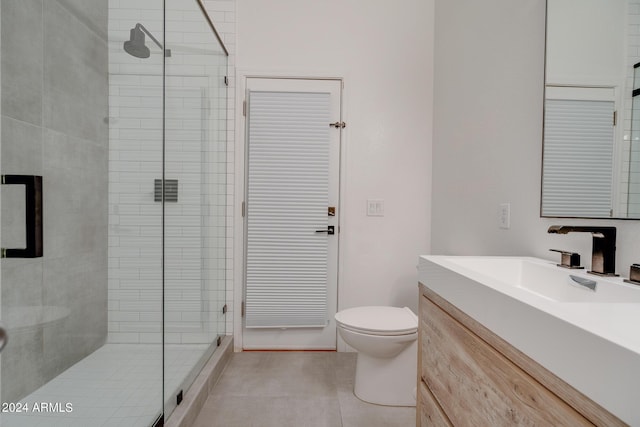 2203 E Crest Ln, Phoenix, AZ 85024 - full bathroom featuring vanity, a shower stall, and tile patterned floors
