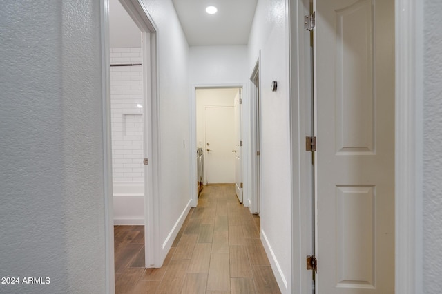 2203 E Crest Ln, Phoenix, AZ 85024 - hall with light wood-style floors and baseboards