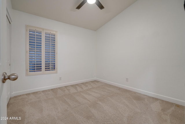 2203 E Crest Ln, Phoenix, AZ 85024 - unfurnished room with a ceiling fan, carpet, and lofted ceiling