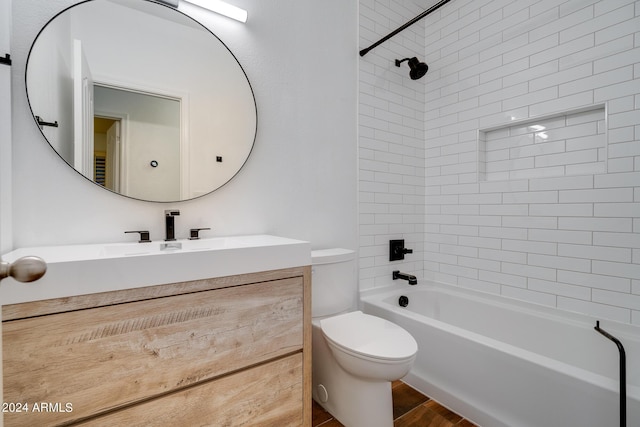 2203 E Crest Ln, Phoenix, AZ 85024 - full bath featuring vanity, washtub / shower combination, and wood finished floors