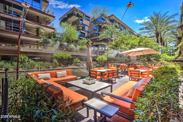 view of patio with an outdoor living space
