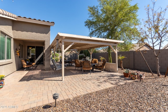 view of patio / terrace with an outdoor hangout area