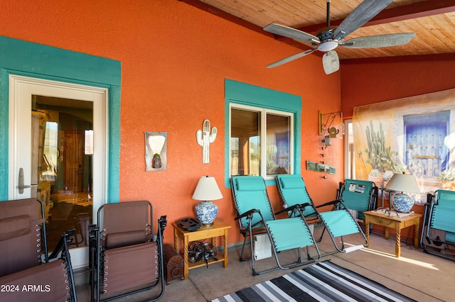 view of patio / terrace featuring ceiling fan