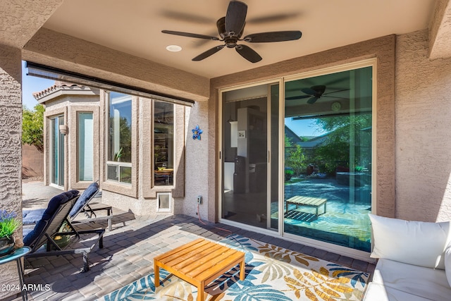 view of patio / terrace with ceiling fan