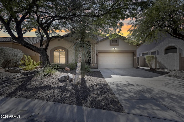 view of front facade featuring a garage