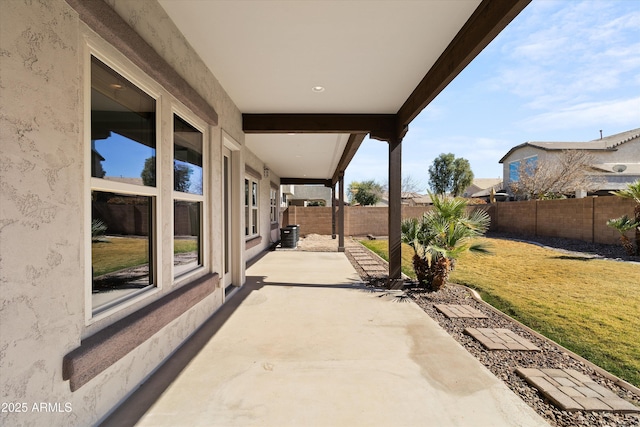 view of patio / terrace featuring a fenced backyard