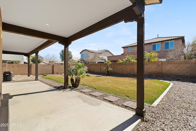 view of patio featuring a fenced backyard