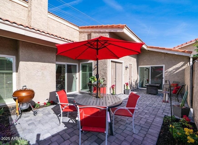 view of patio with grilling area