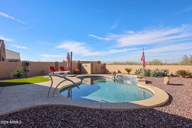 view of pool with a patio area