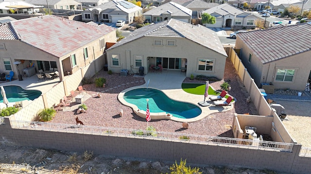 view of swimming pool with a patio area and central AC unit