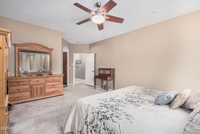 1635 W Windsong Dr, Phoenix, AZ 85045 - bedroom with light colored carpet and a ceiling fan