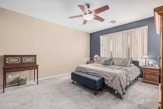 1635 W Windsong Dr, Phoenix, AZ 85045 - bedroom with carpet, baseboards, ceiling fan, and visible vents
