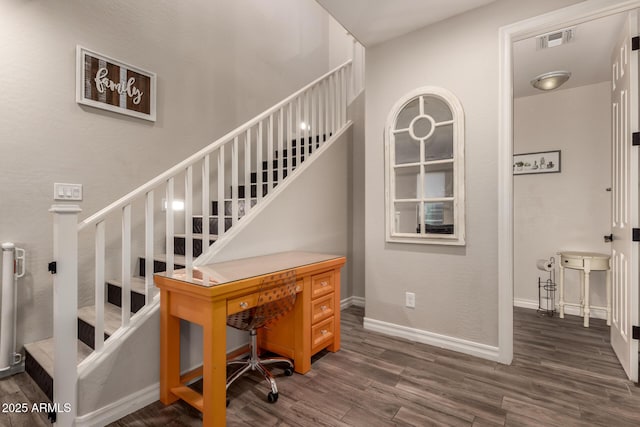 1217 W Fever Tree Ave, San Tan Valley, AZ 85140 - stairway featuring wood finished floors and baseboards