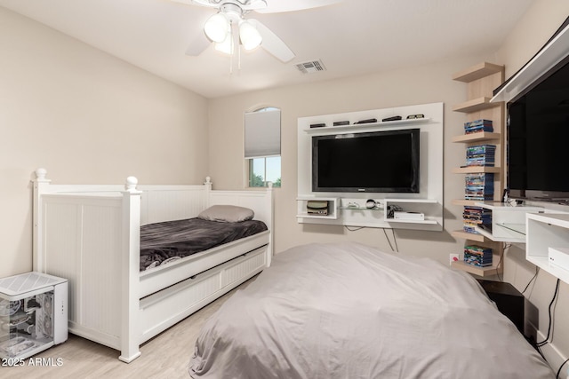 1217 W Fever Tree Ave, San Tan Valley, AZ 85140 - bedroom featuring light wood-style floors and ceiling fan