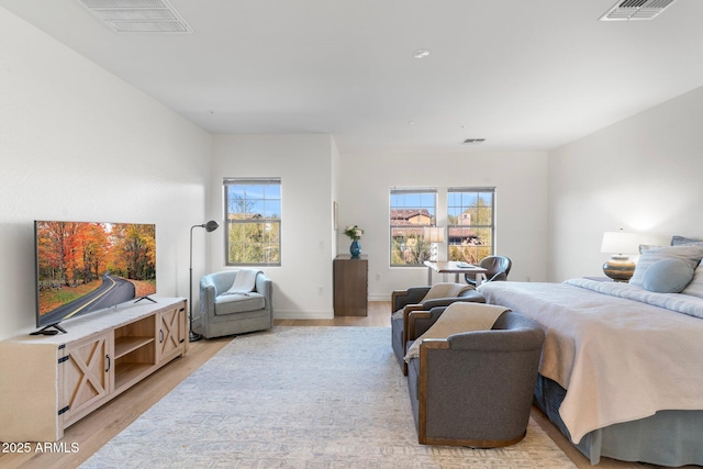 bedroom featuring light hardwood / wood-style flooring