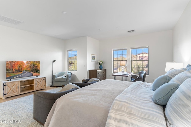 bedroom featuring light hardwood / wood-style flooring