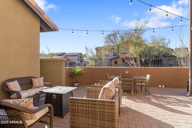 view of patio featuring an outdoor living space