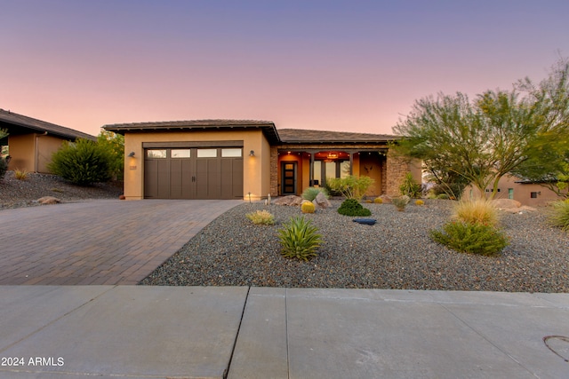 view of front of house featuring a garage