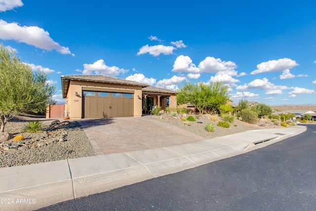 view of front of home with a garage