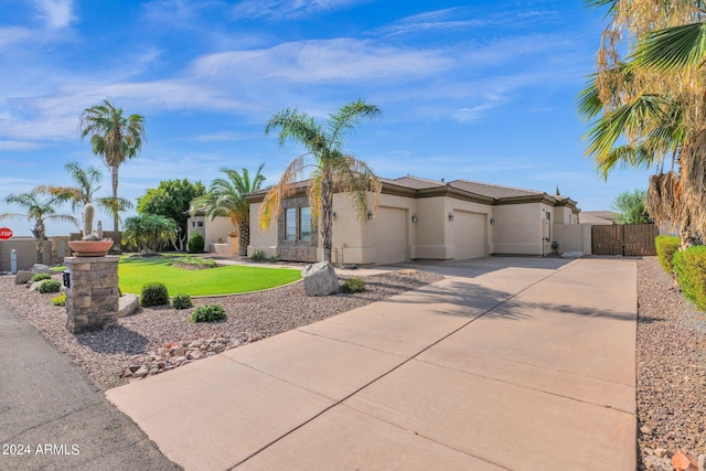 view of front of house with a garage