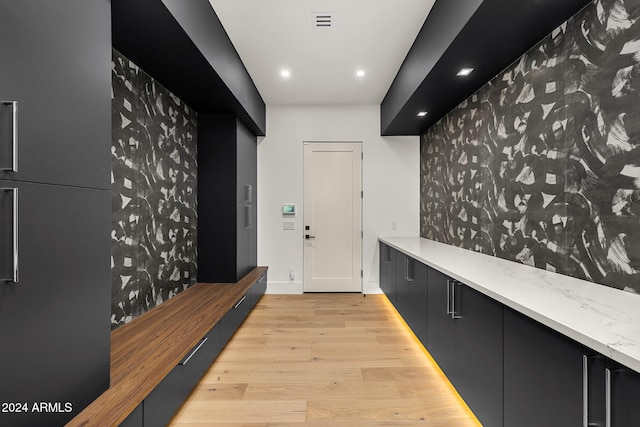 hallway featuring light wood-type flooring