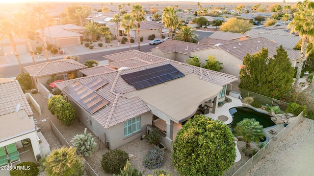 aerial view with a residential view