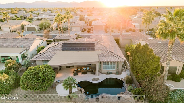 drone / aerial view with a residential view