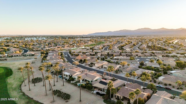 birds eye view of property featuring a residential view and a mountain view