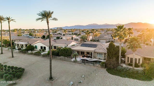 mountain view with a residential view