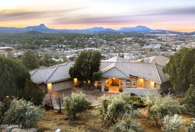 exterior space with a mountain view